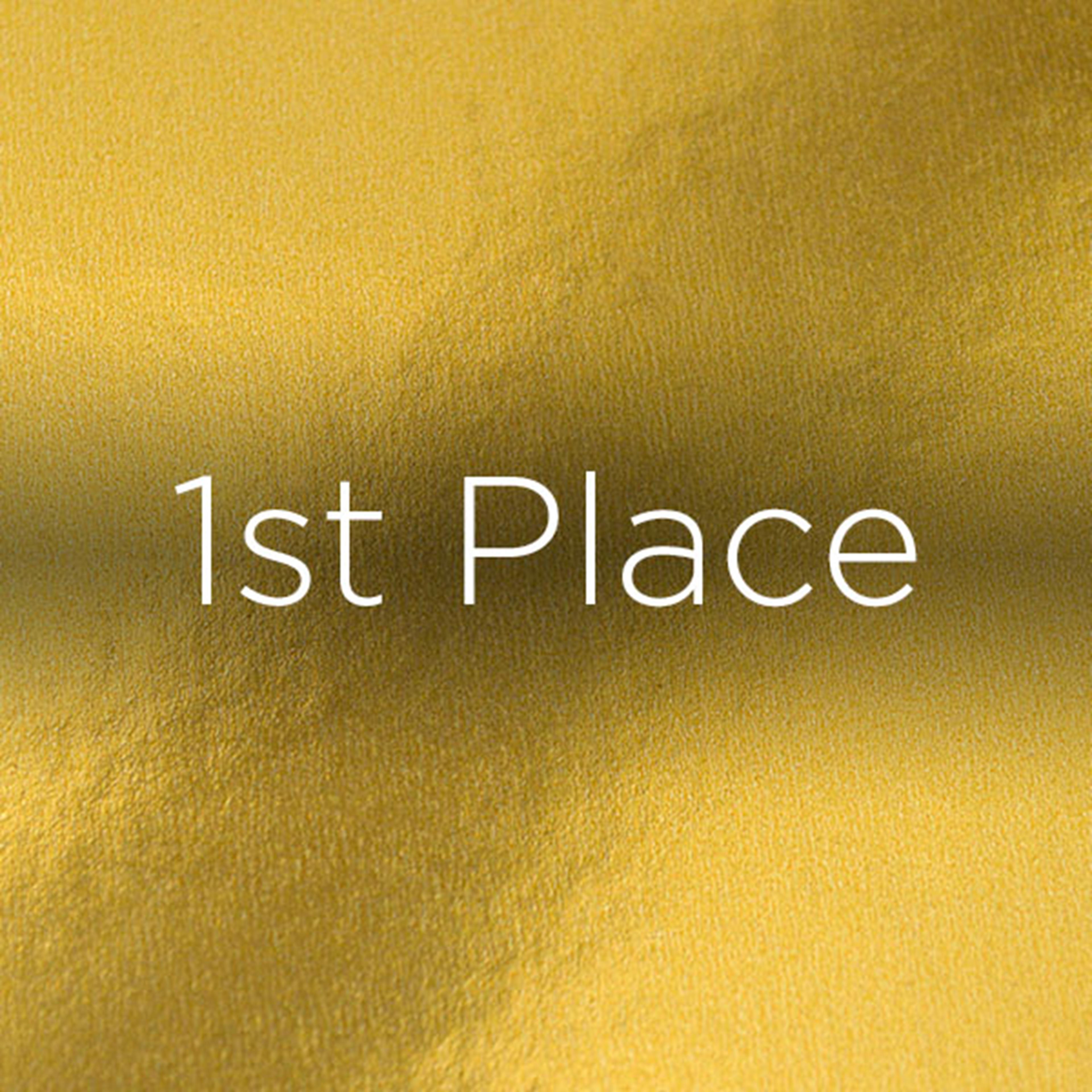 First place in text on gold