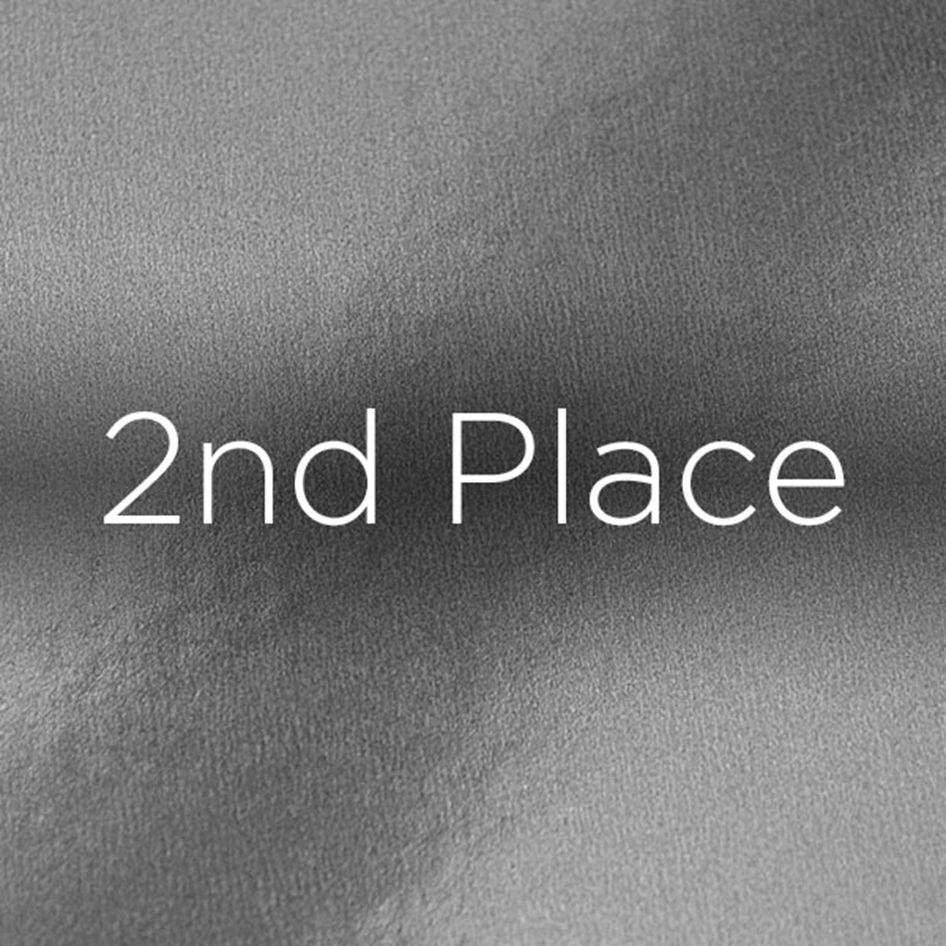 Second place text on silver background