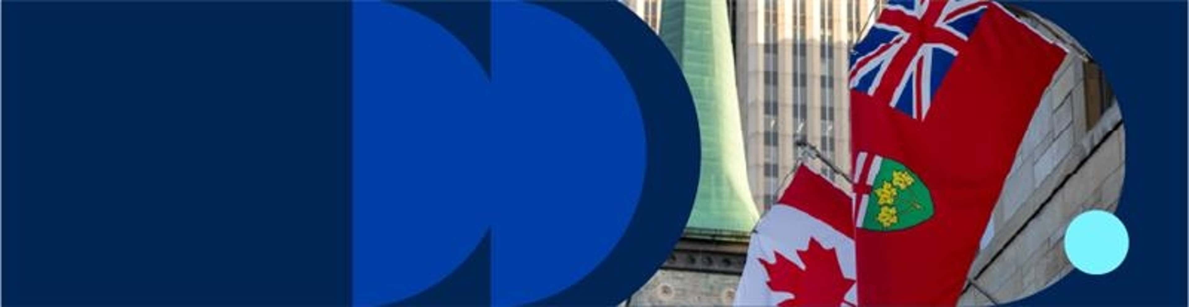 Ontario and Canada flag