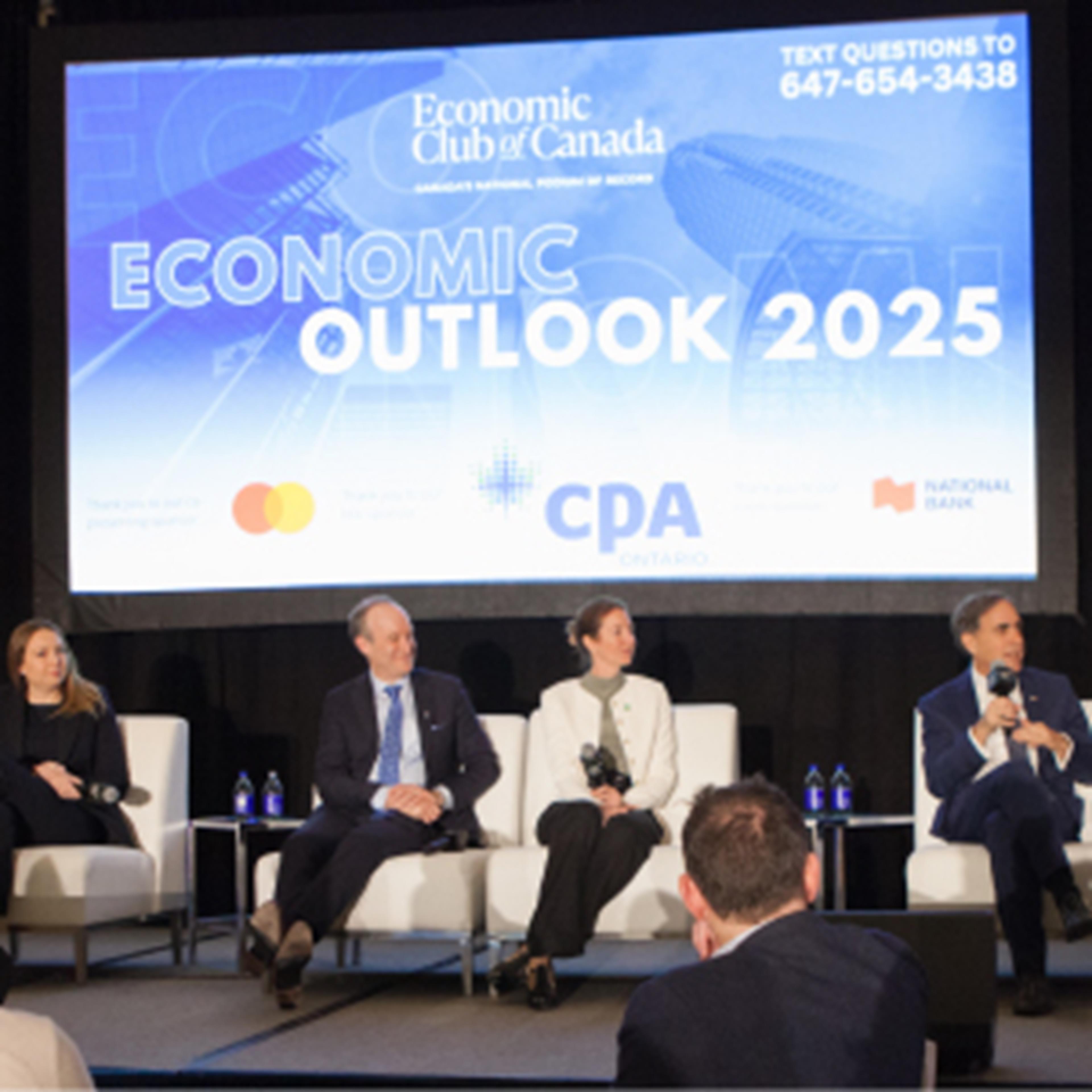 A panel of speakers at the Economic Outlook 2025 event