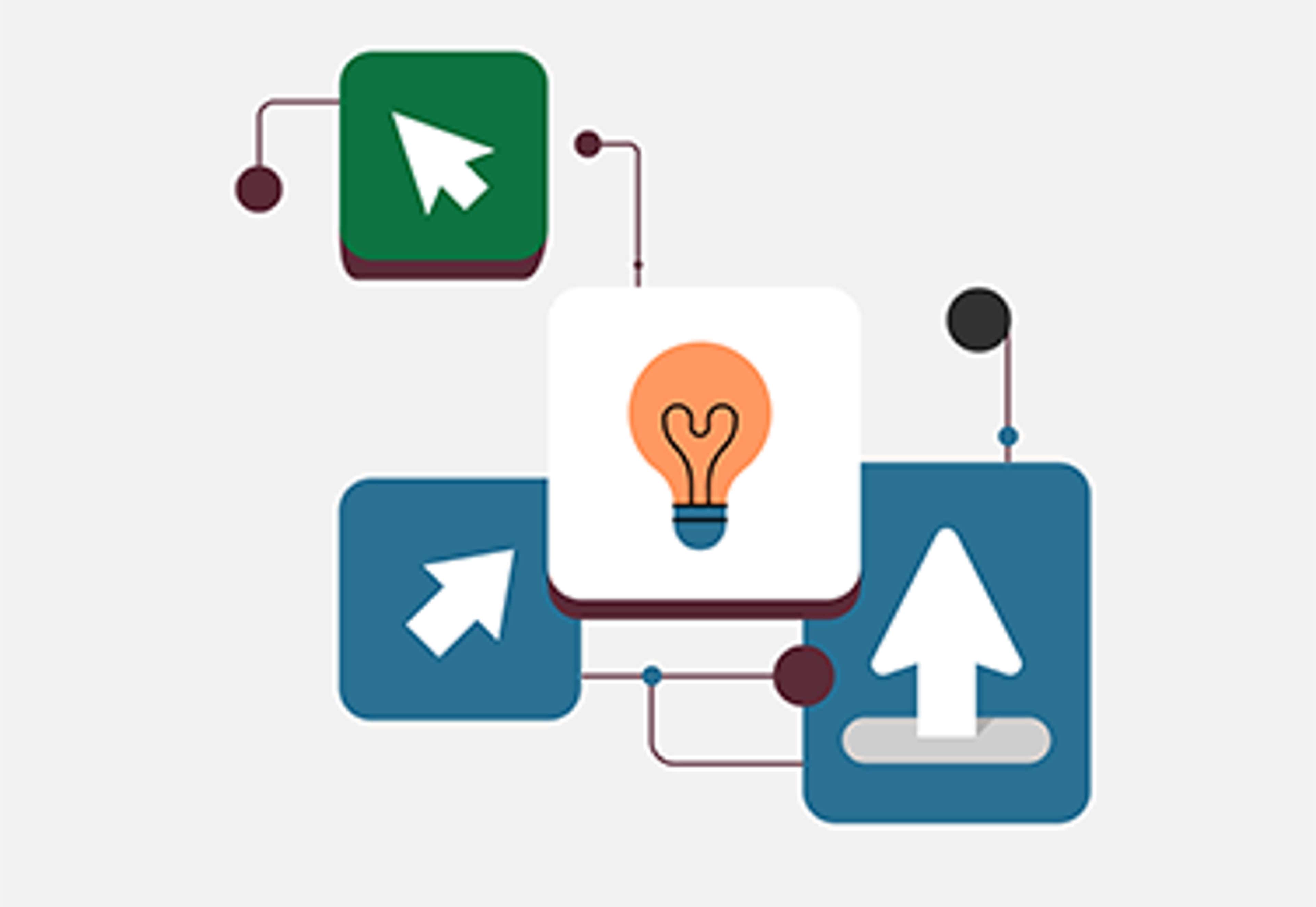 Icons lightbulb and arrows