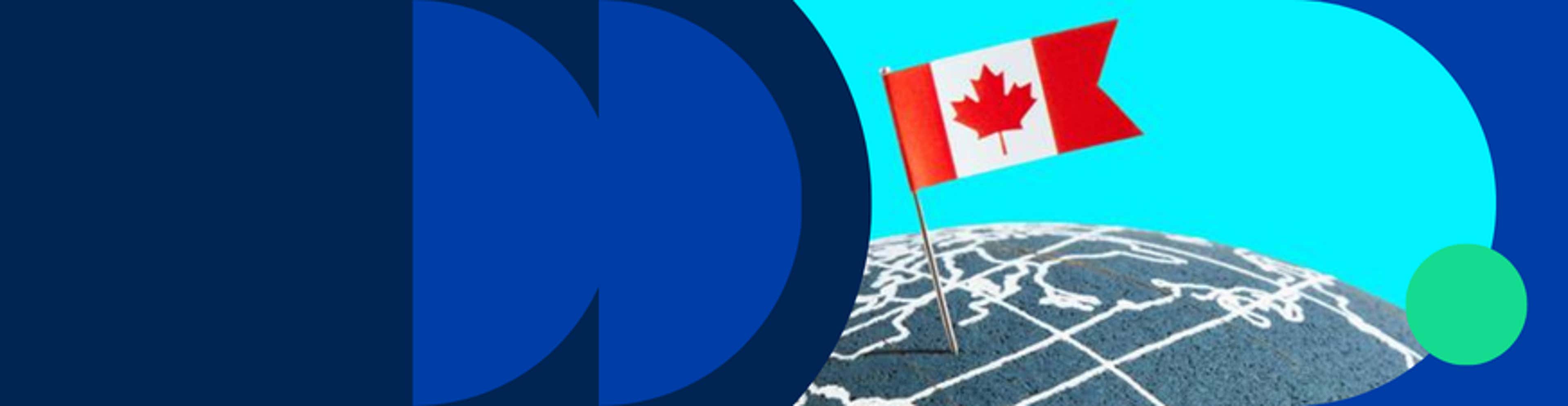 Blog tile showing Canada's flag on globe