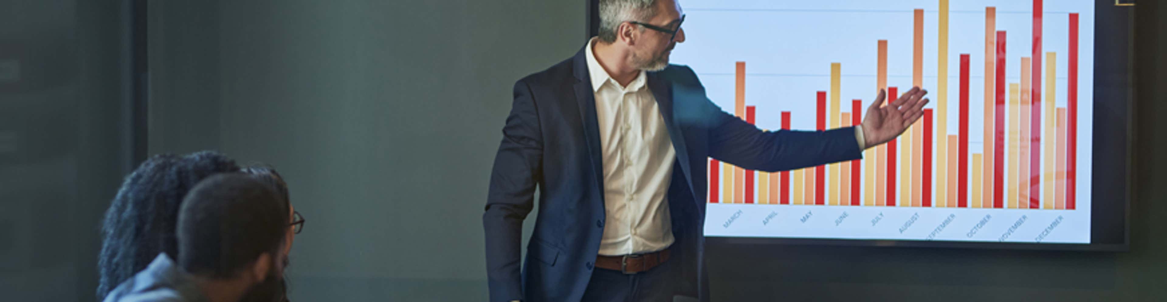 Man presenting chart