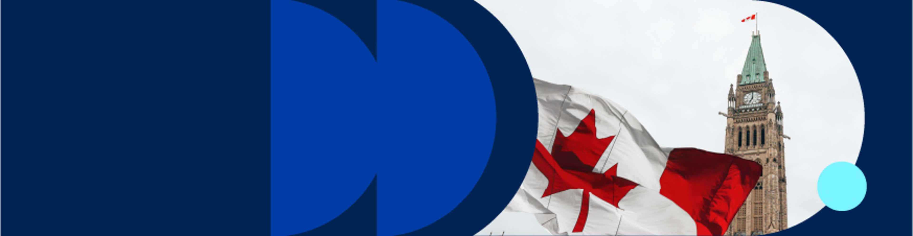 Canadian flag and parliament hill