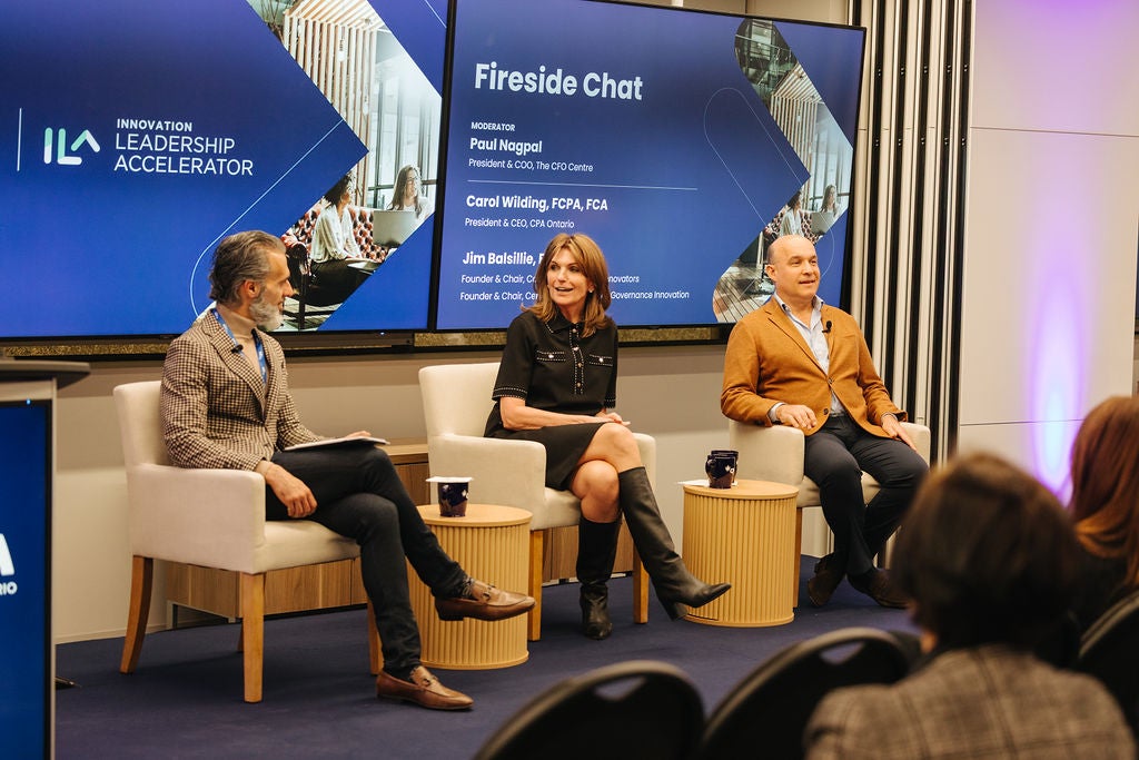 Carol Wilding, Jim Balsillie and Paul Nagpal at ILA Event Discussion Panel