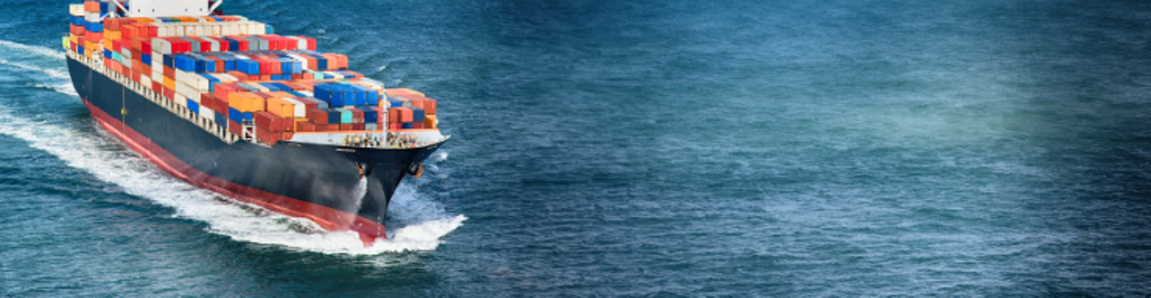 Container ship sailing