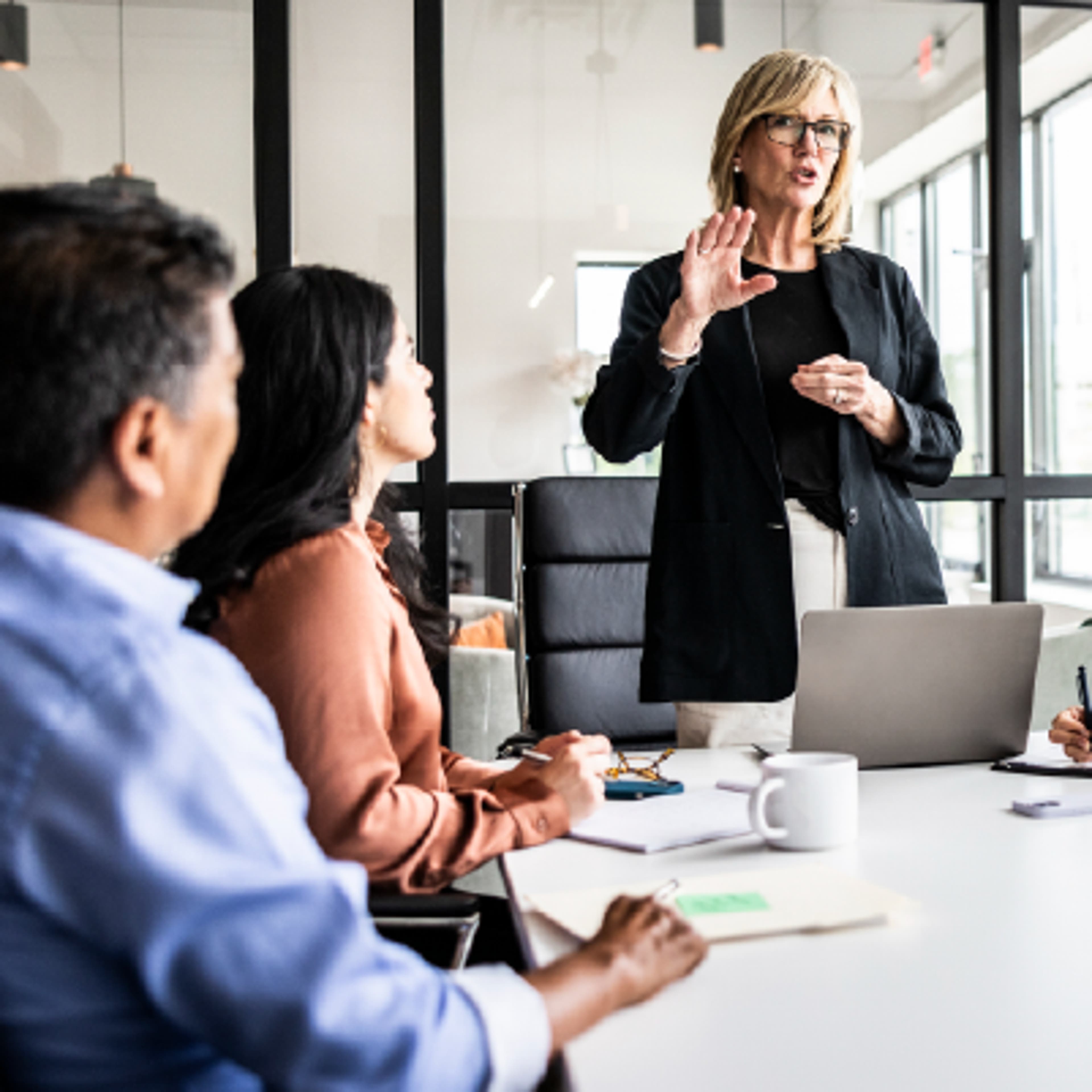 Woman presenting to a group