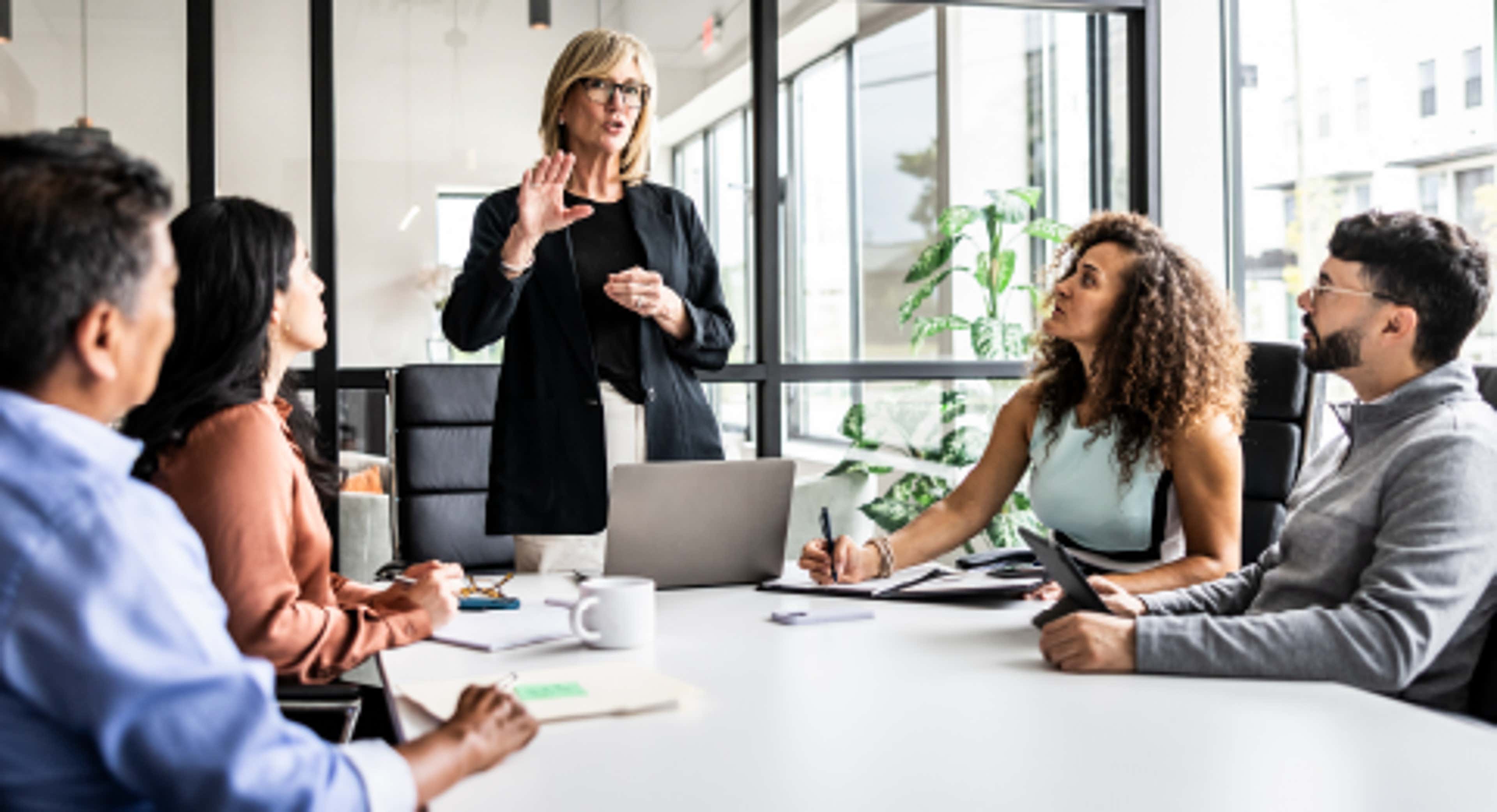 Woman presenting to a group