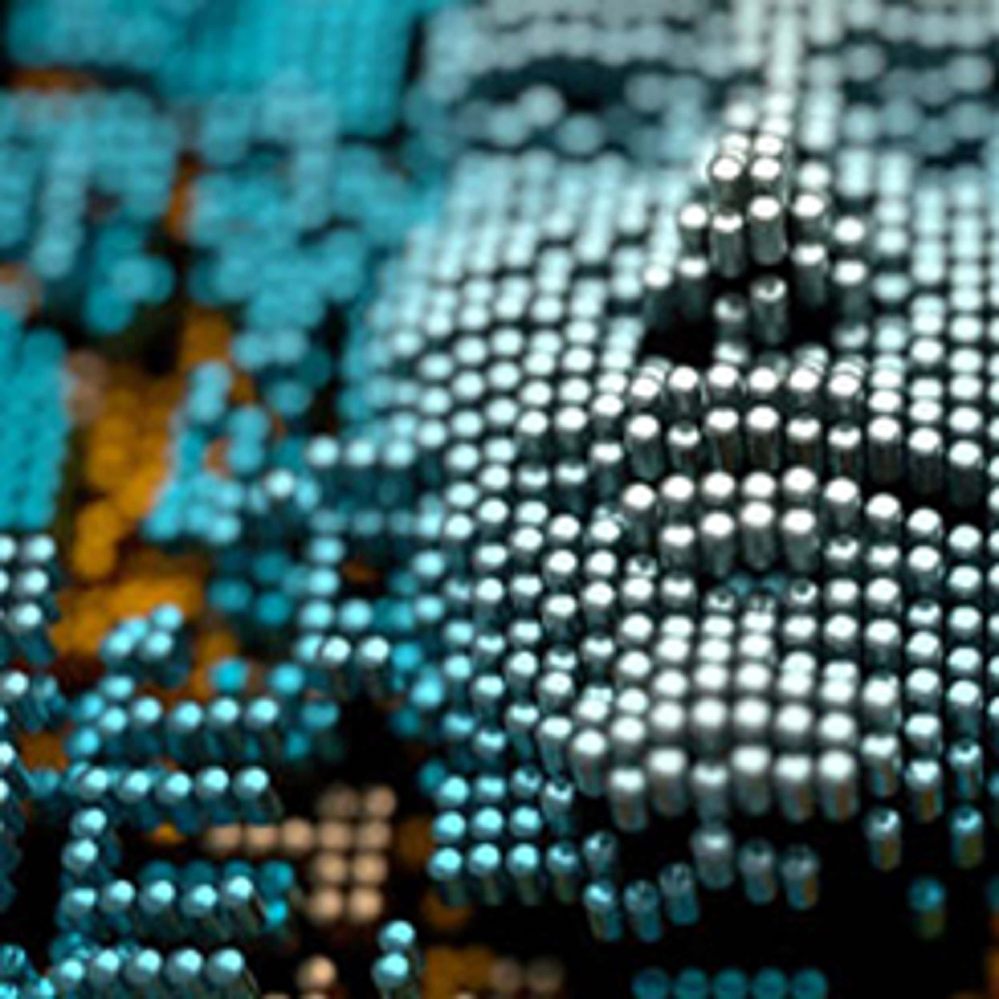 Face made out of blue circuits