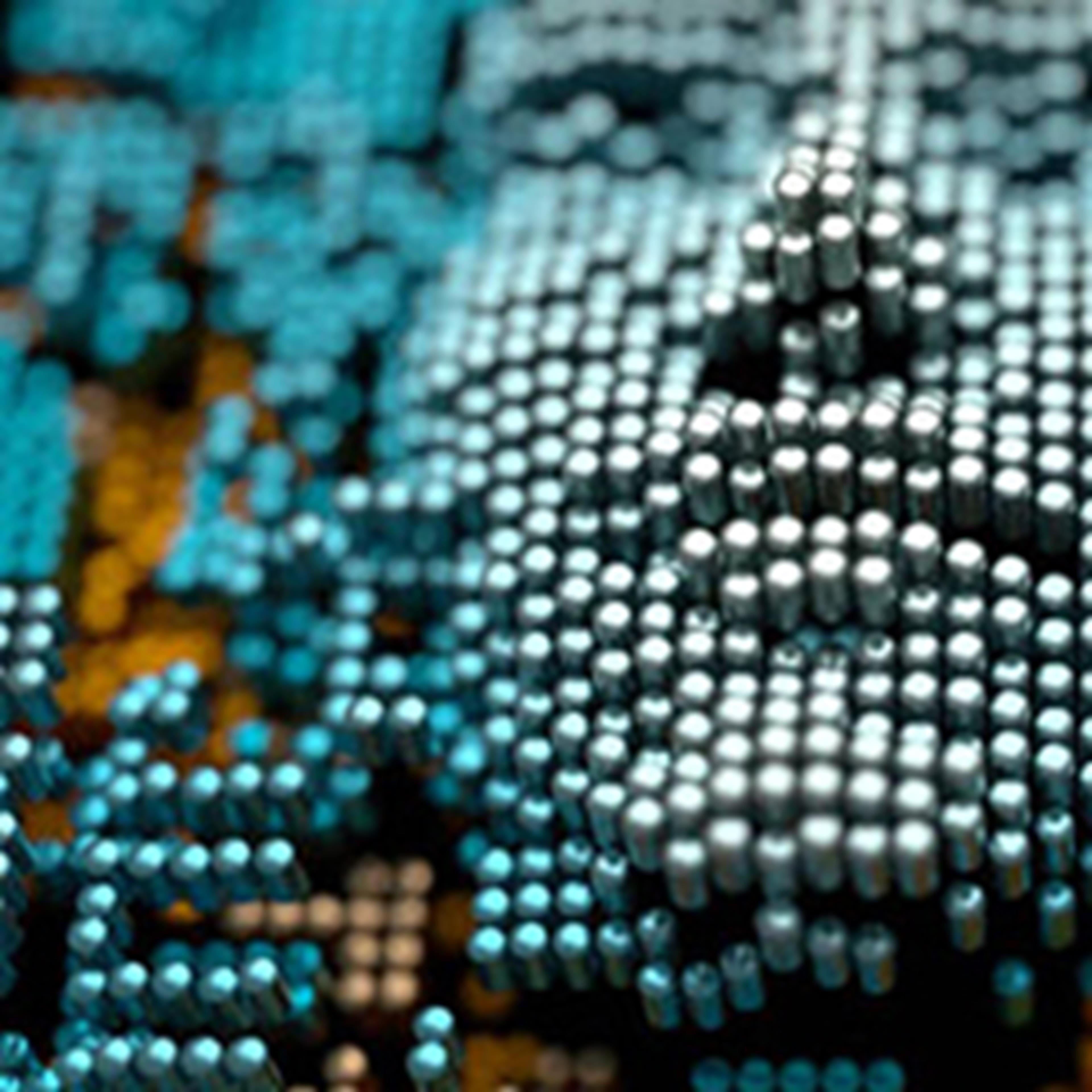 Face made out of blue circuits