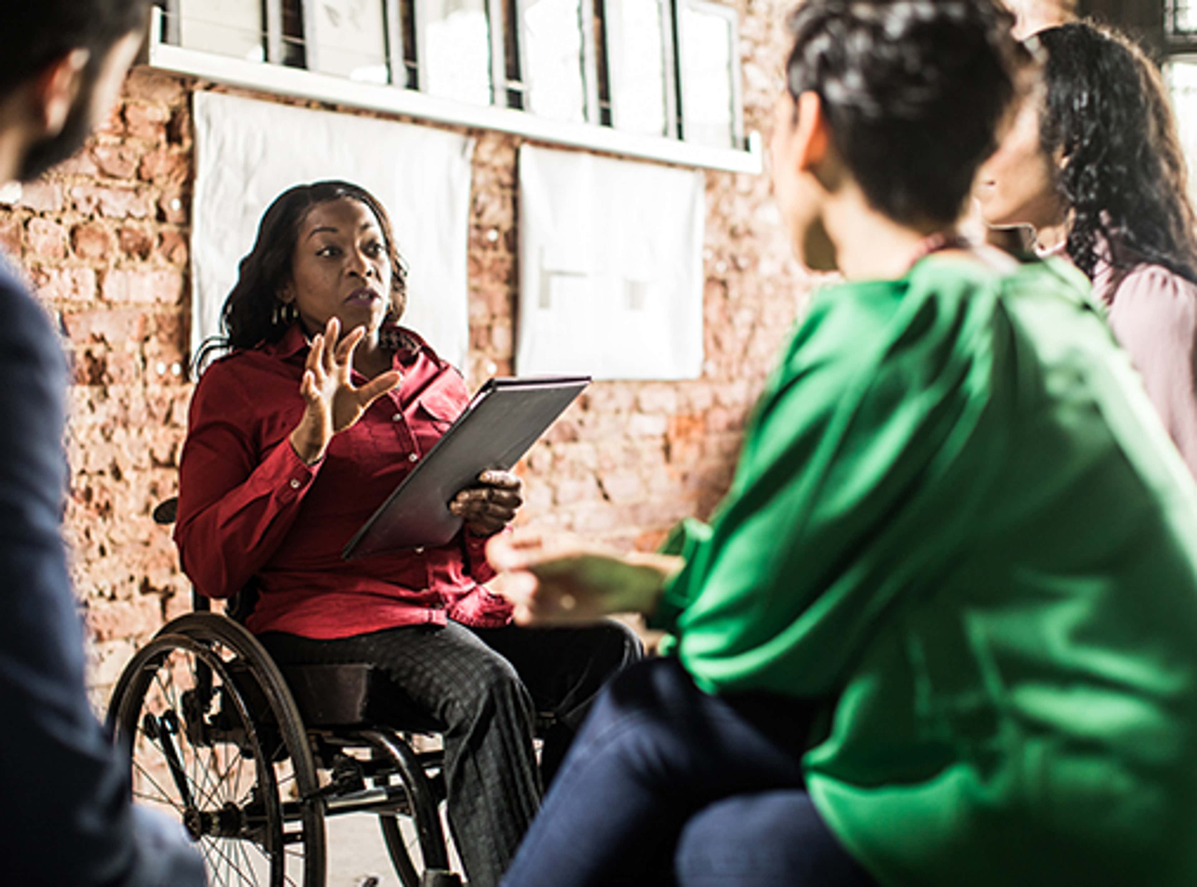 People talking in a group