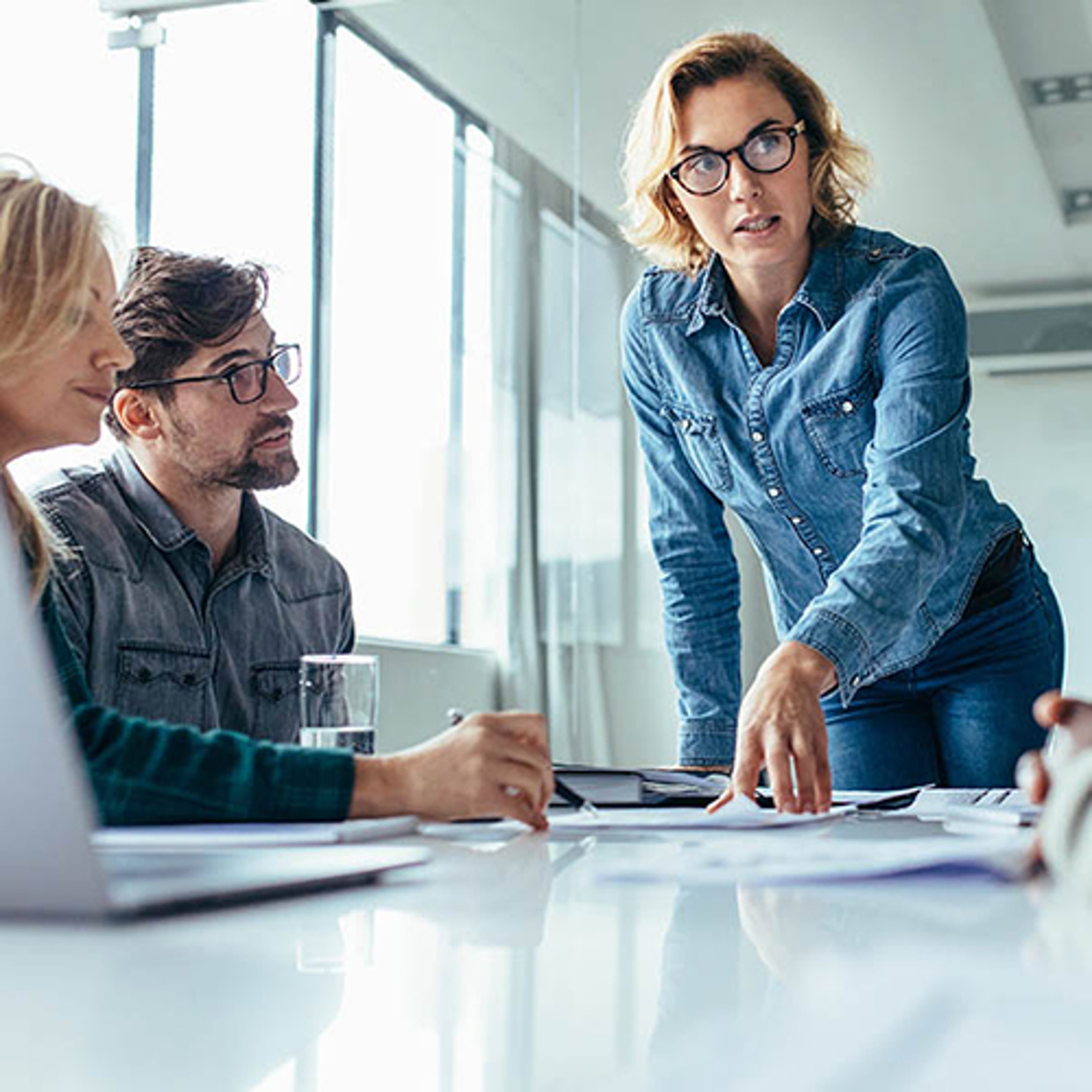 woman leading a meeting