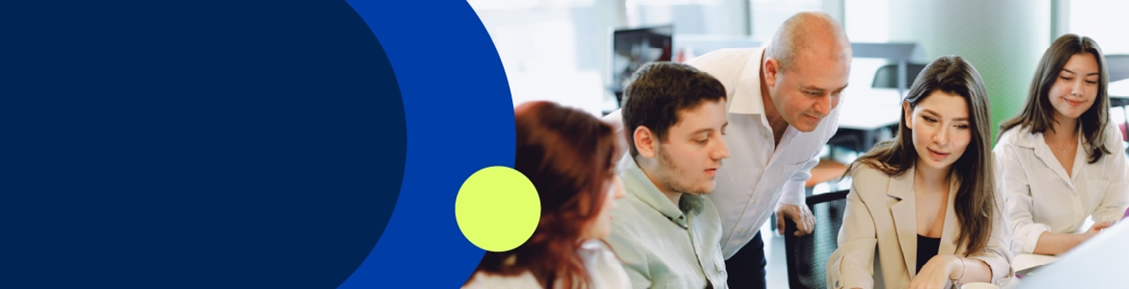A group of people participating in a discussion with a mentor