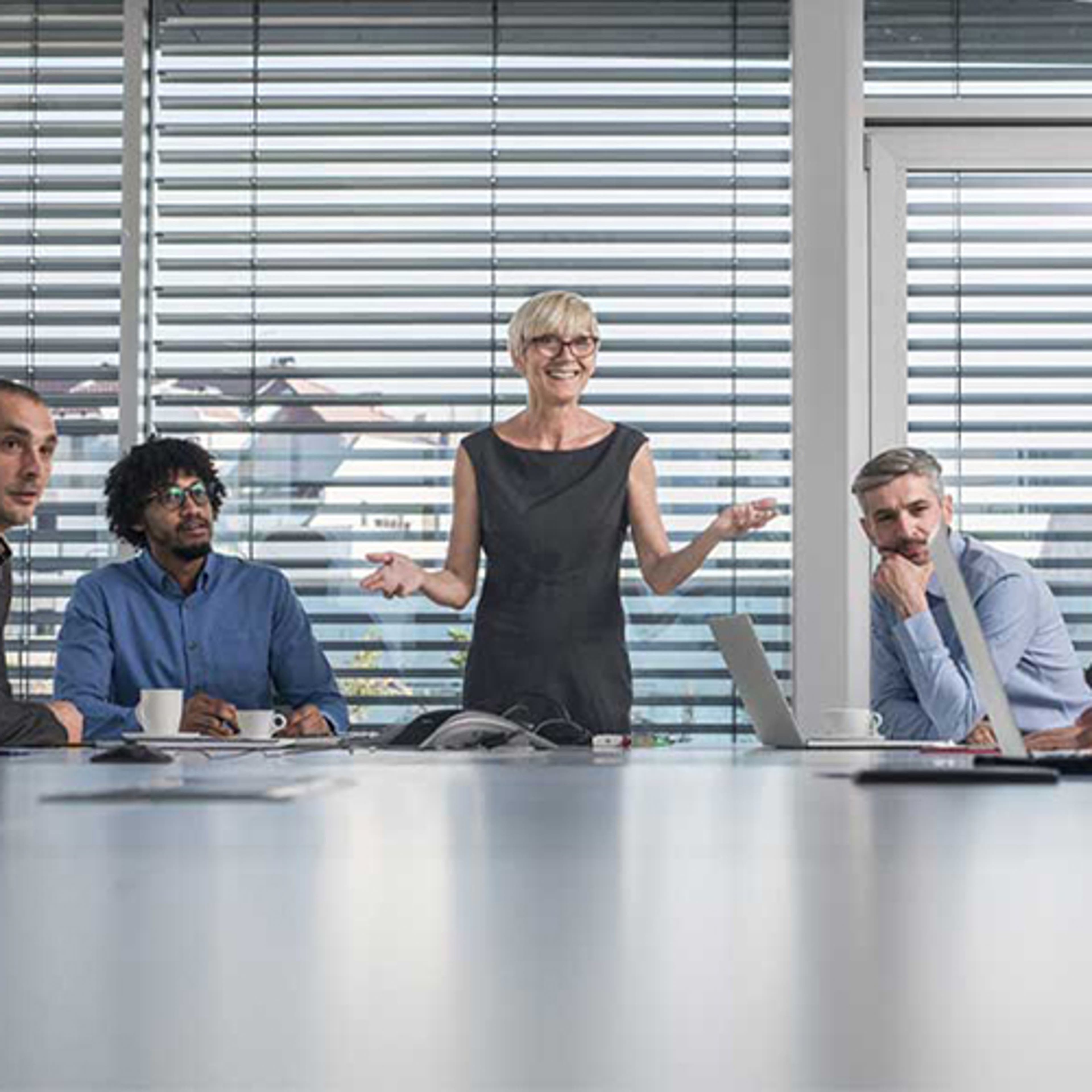 Woman in boardroom