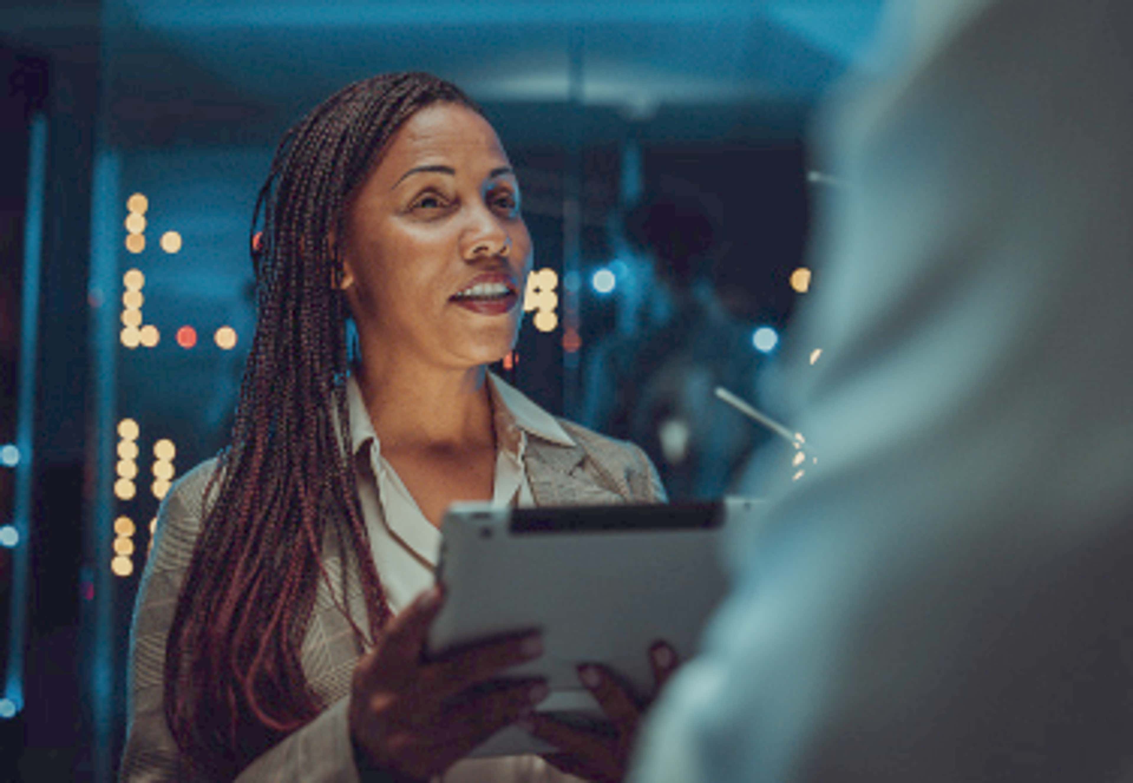 Woman holding an object