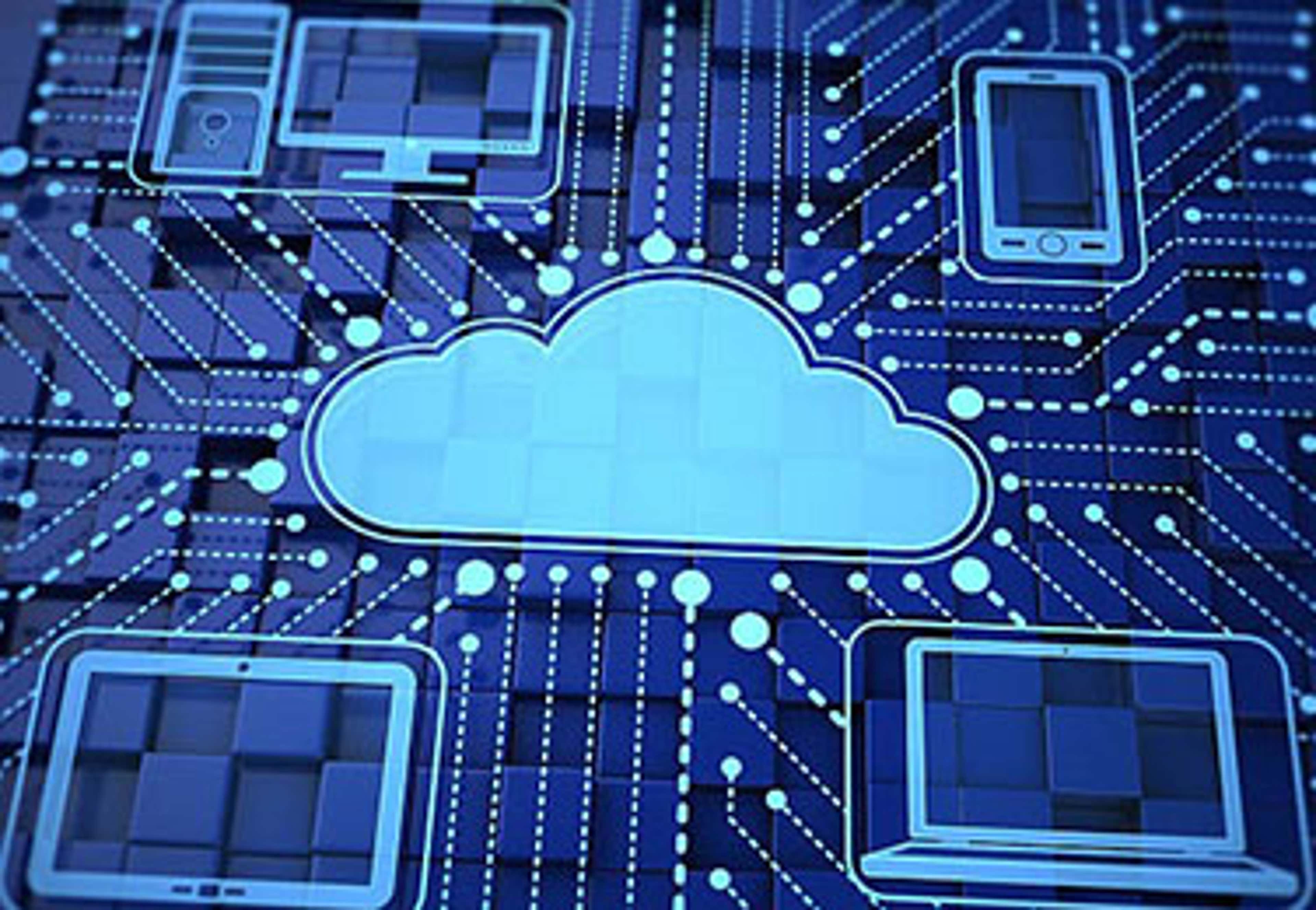 cloud symbol on a circuit board