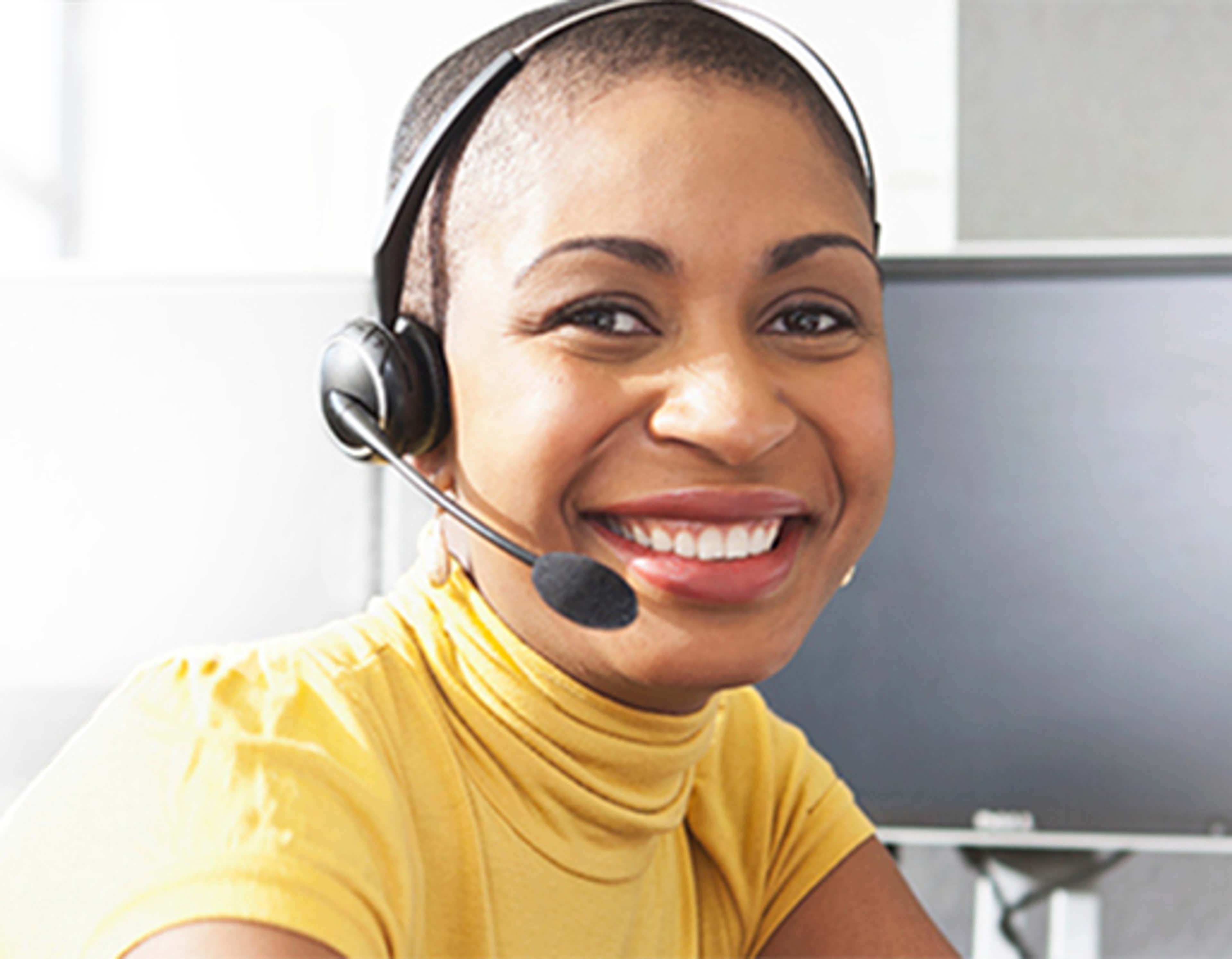Woman with headset