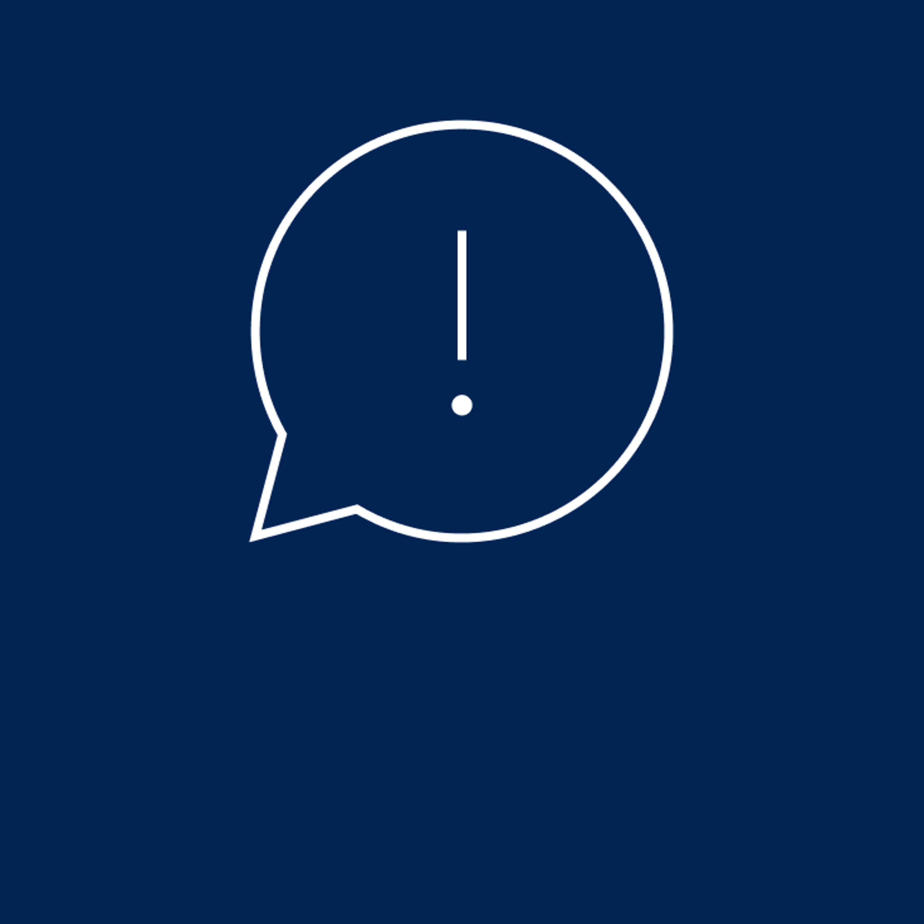 speech bubble with an exclamation point inside