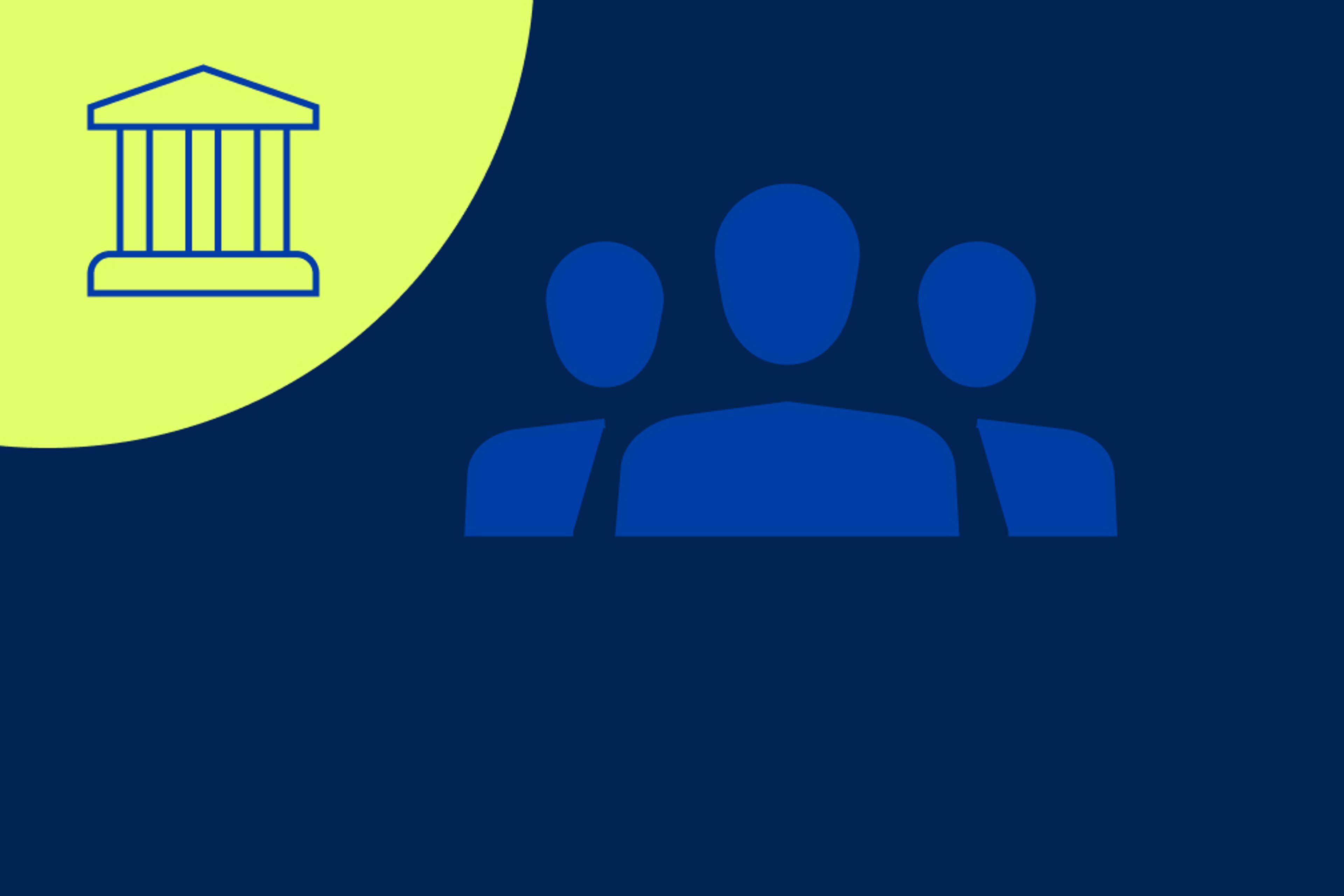 Illustration of silhouettes sitting in a meeting in purple