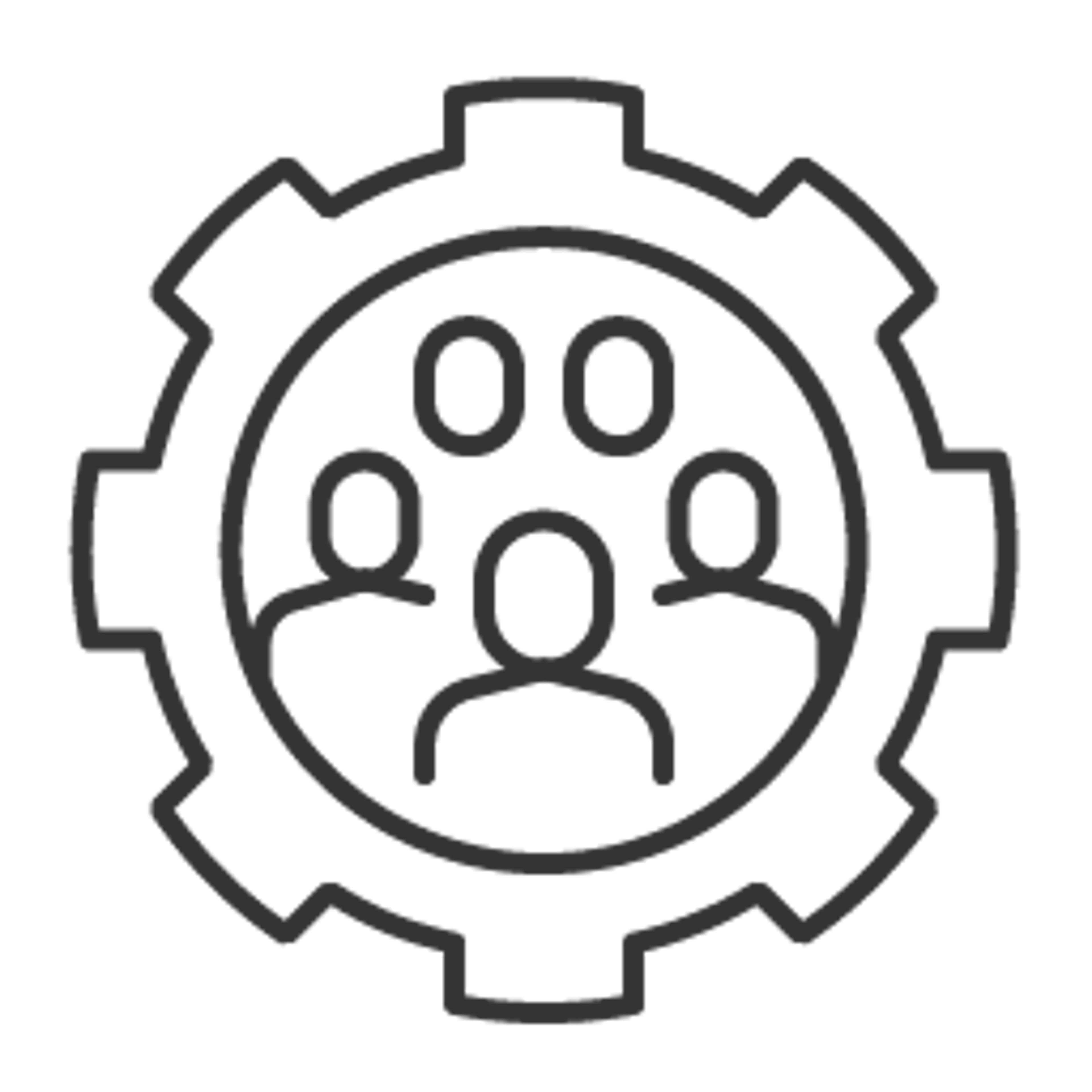 Icon of a gear with people inside the gear