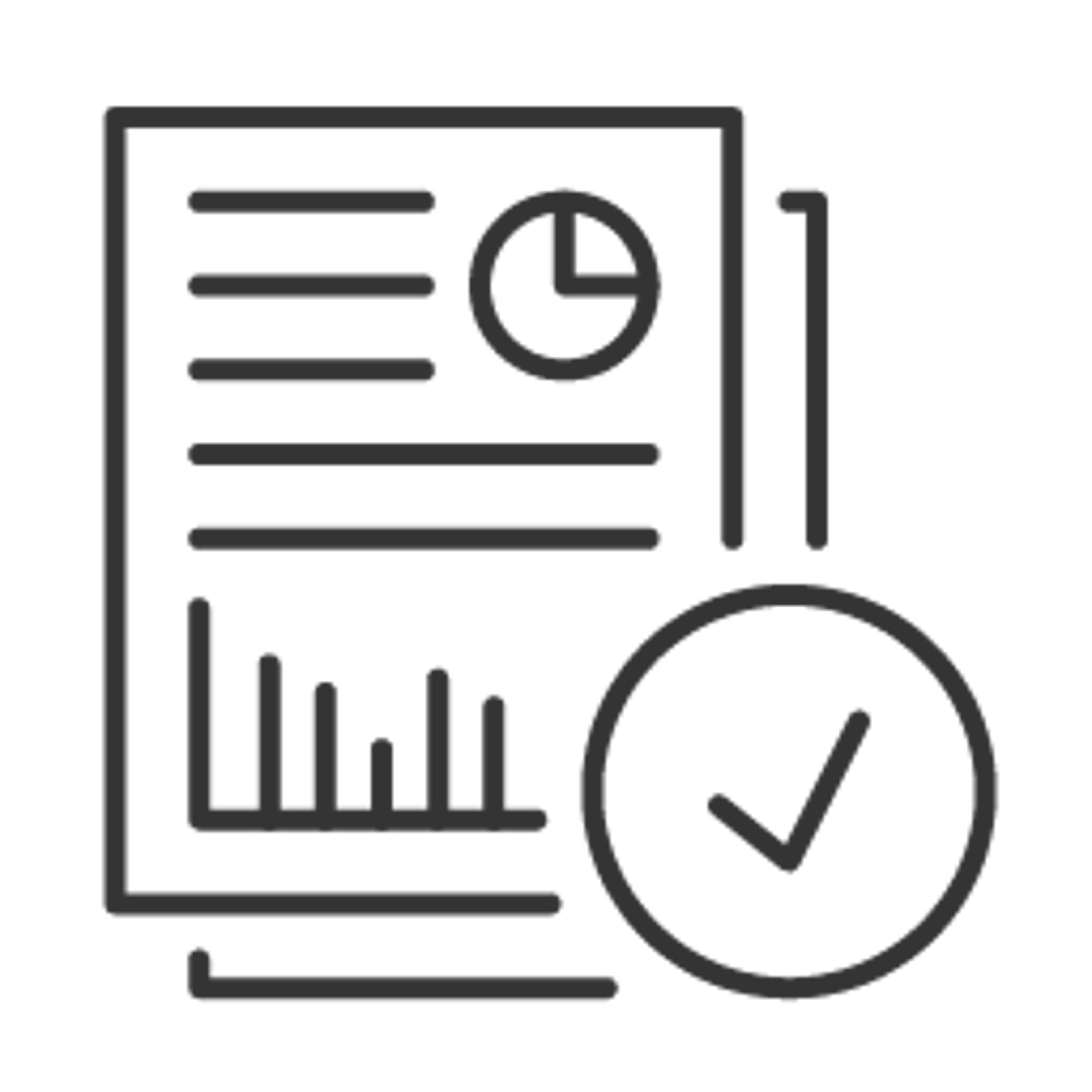 Icon of a document with charts and graphics